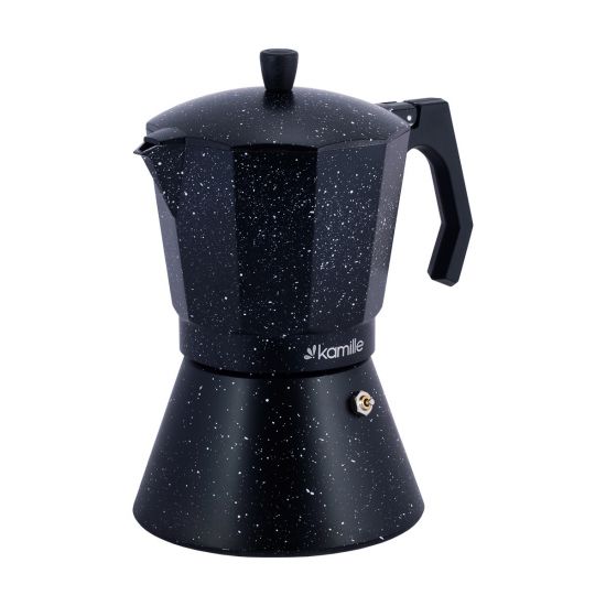 Кофеварка гейзерная 0,6 л черный мрамор 2514MR