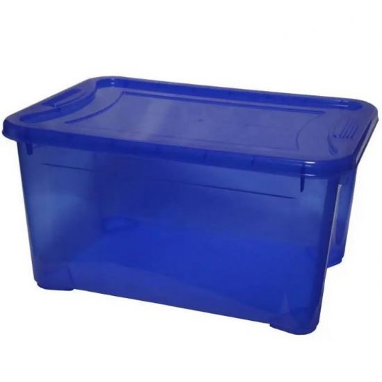 Ящик-контейнер для хранения 25 л, С КРЫШКОЙ НА ЗАЩЕЛКАХ, 24×48×32 см, прозрачный, IDEA, М 2867
