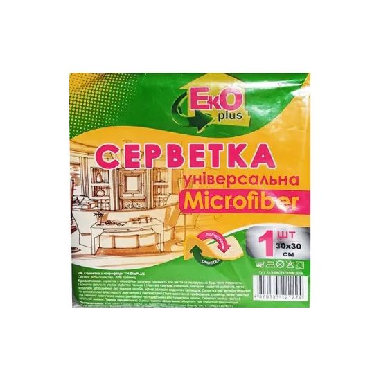 Серветка мікрофібра TM EcoPlus 30*30см 1шт універсальна 20046