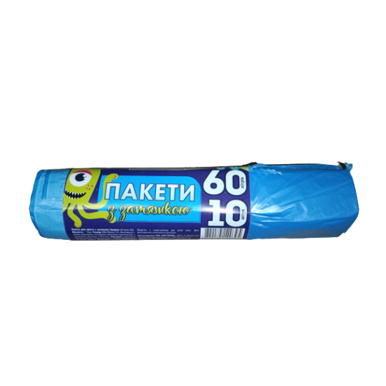Пакети для смiття 60л*10шт із зав'язкою Продом ШК 20025