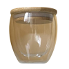 Склянка 250мл з подвійними стінками з бамбуковою кришкою CA-0001/250