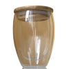 Склянка 300мл з подвійними стінками з бамбуковою кришкою CA-0002/300