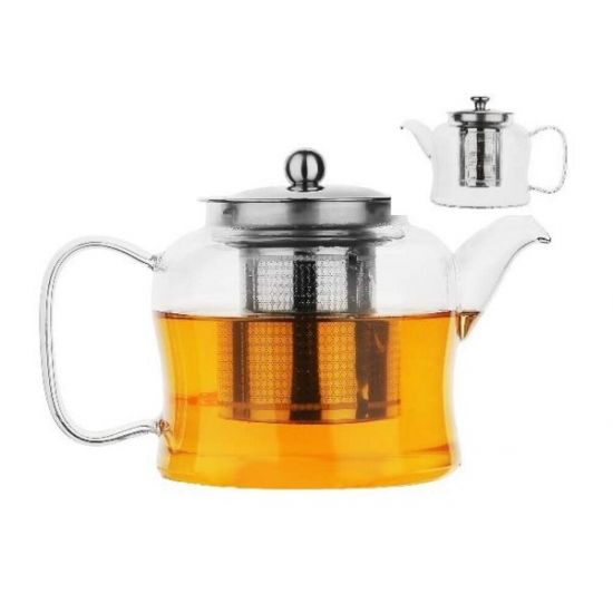 Чайник-заварник 400мл скляний з фільтром EB-19068