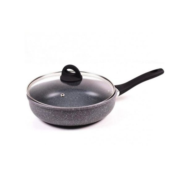 Сковорода с крышкой 28см мрам.покрытие BN-493