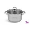 Каструля 3,0л нерж.сталь кришка скло EB-3005