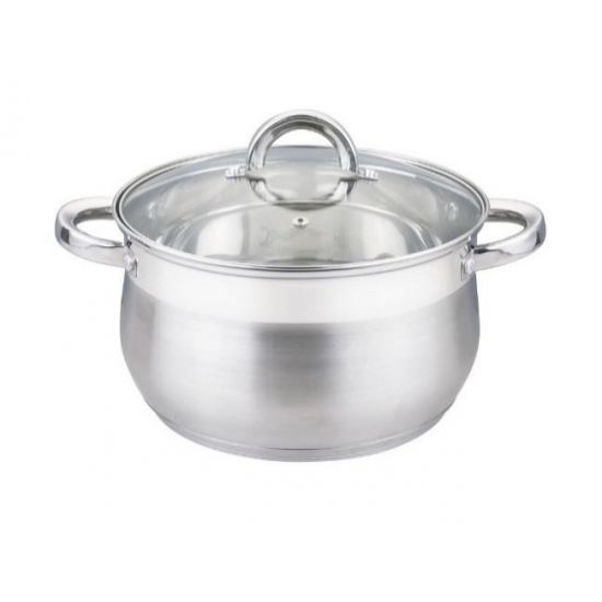 Каструля 5,1л нерж.сталь кришка скло мат.покриття EB-3726