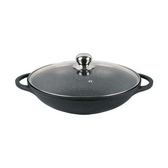 Сковорідка WOK 32см антипр.покриття Granite з кришкою індукція Cast MR-4832