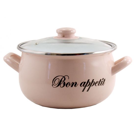 573 Каструля глибока 4,0л d20 Bon appetit рожевий