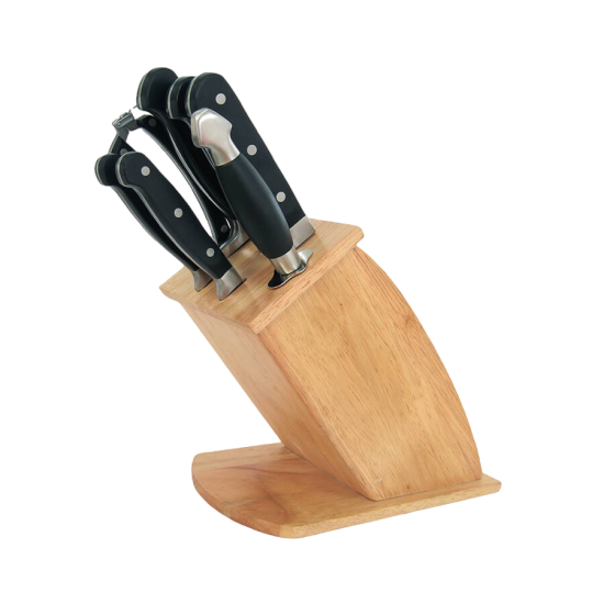 Набор ножей 8-пр. на деревянной подставке пласт.ручки MR-1423