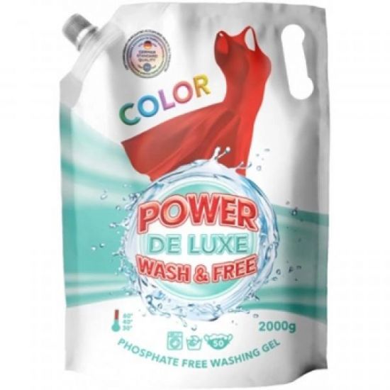 Гель для прання Power de Luxe 2000мл для кольорових речей Doupack 720832