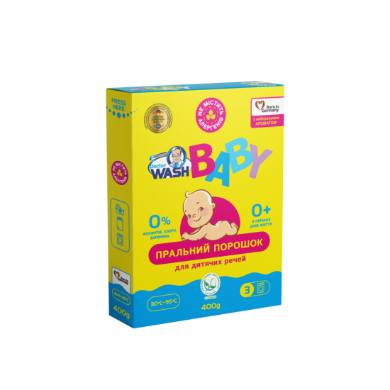 Порошок для прання Doctor Wash Baby 400г з нейтральнім ароматом 141293