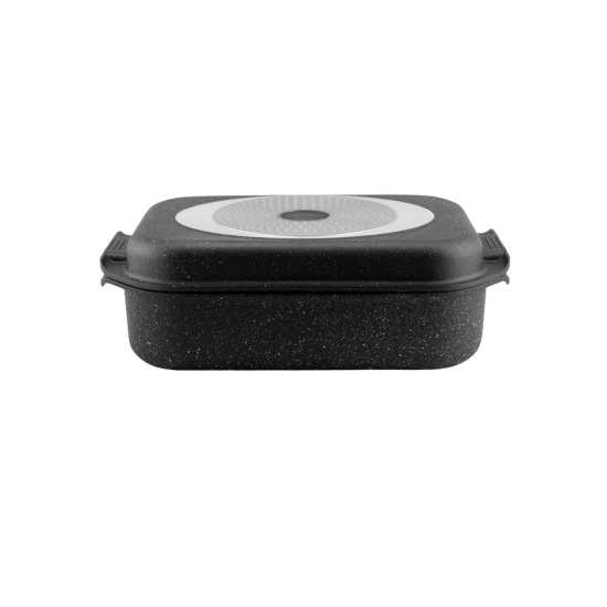 Гусятниця 5,5л прямокутна з кришкою-гриль 34*21*8см EB-4606