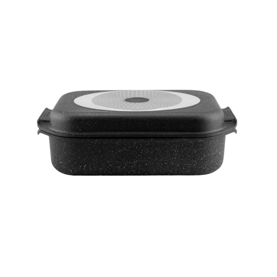Гусятниця 6,5л прямокутна з кришкою-гриль 32*22*11см EB-4609