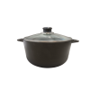 Каструля 4л з а/п покриттям з скл.кришкою Веста чорна A3204