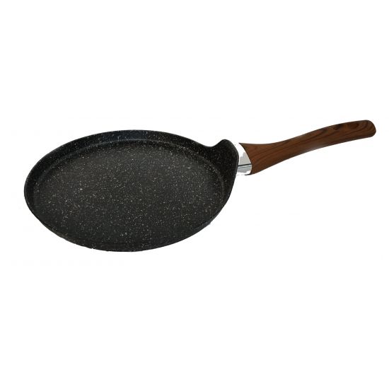 Сковорода для блинов 20см мрам.покрытие ручка под дерево BN-550