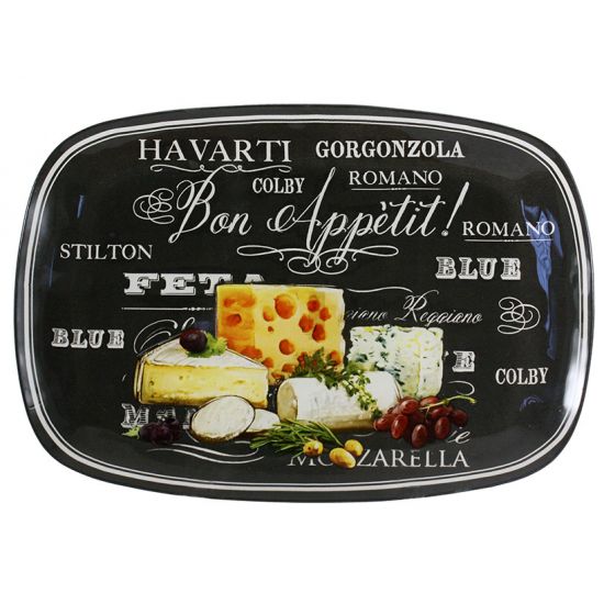 S445014C/BB138/14'' Блюдо стекл. прямоугольное 34,5*23,5 Сир Bon Appetit