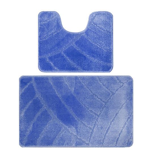 Набір килимків для ванної 55*90+45*55см малюнок MIX M2-555-classic т-блакитний