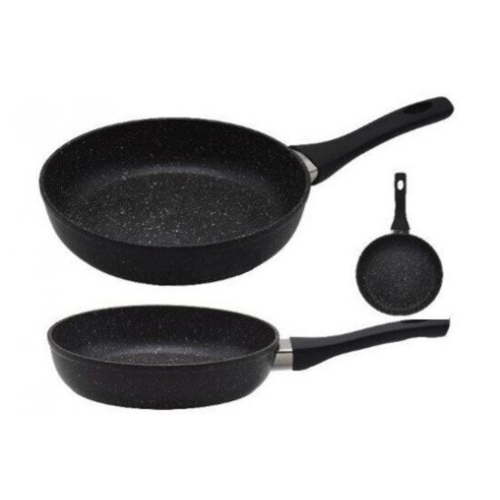 Сковорода 22см алюм. антипр.покрытие стекл.крышка мрамор EB-3422