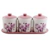 ZFC 048C OP Набір 3-пр. керам. банок д/сип. 500мл на керамічній підст. Орхідея рожева