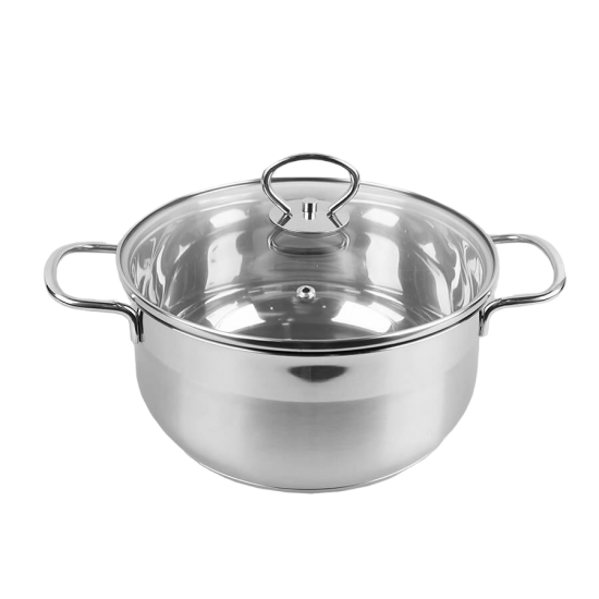 Каструля 10л нерж.сталь скл.кришка MR-3508-30