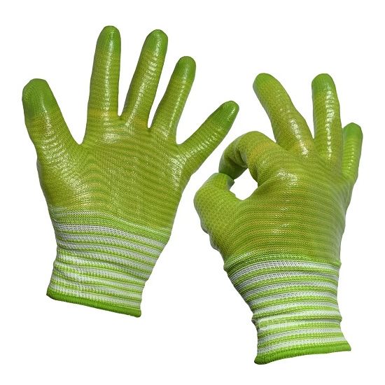 Перчатки садовые силикон зеленый (пара)