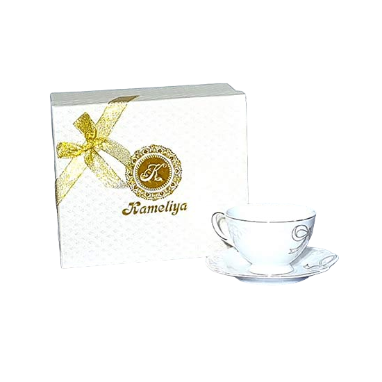 Чашка с блюдцем Белый бант 2329