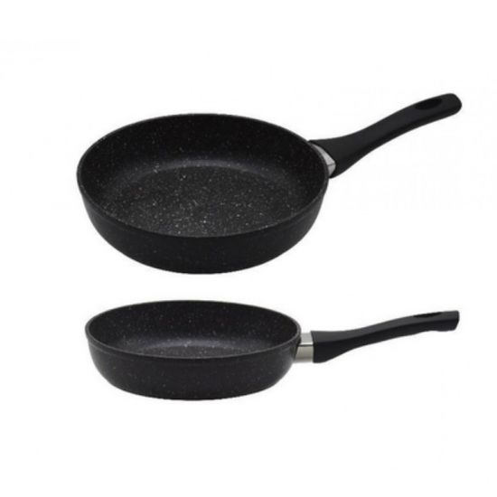 Сковорідка 26см алюм. антипр.покриття скл.кришка мармур EB-3424