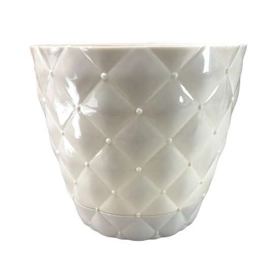Горщик для квітів 0,75л Намистинки молочний 435