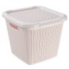 Кошик 15л з кришкою 30*30*27,5см В'язка кремовий M-071