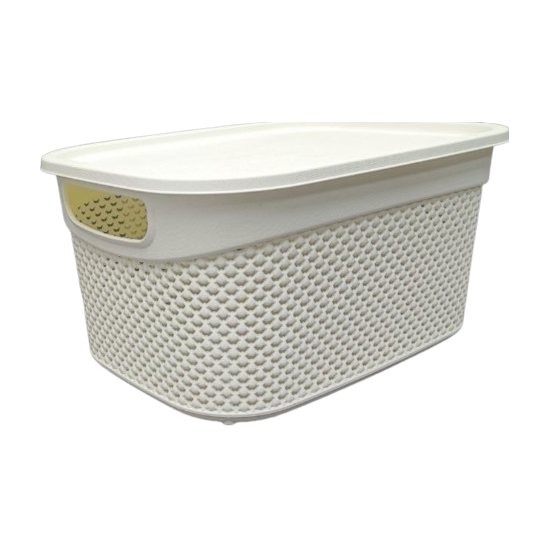 Кошик 9,0л з кришкою Drop Design слонова кістка M-1164