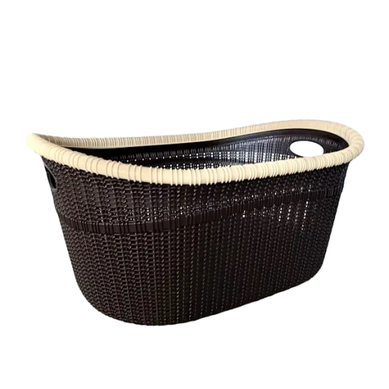 Корзина для белья 35л Евровязка 52*40*24 коричневая LA-530