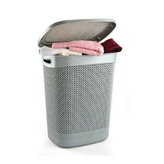 Кошик 52л з кришкою 45*37,5*57см Drop Design сірий M-170