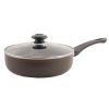 FPN-247 D Сковорідка глибока 24см антипр.покриття скл.кришка NON STICK Шоколад