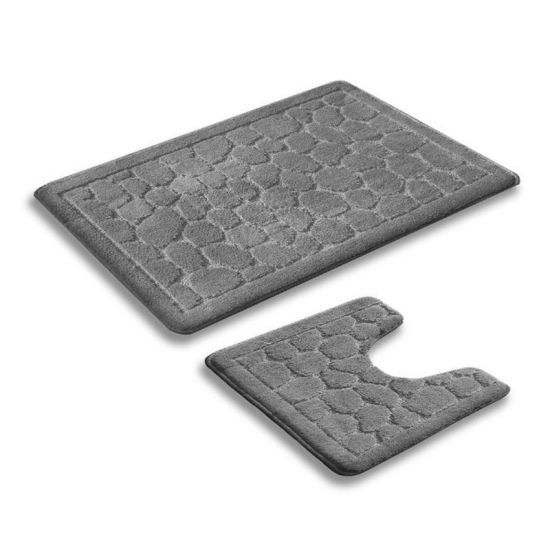 Набір килимків для ванної 60*100+60*50см Воналді Standart 10639 т-сірий