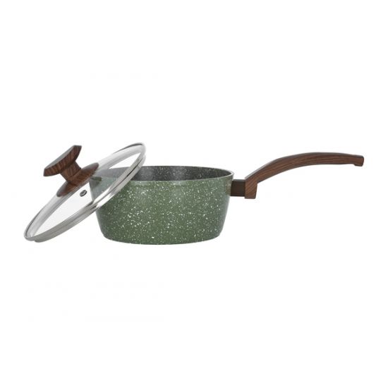 Ковш 1,6л 18см стеклянная крышка кованая Ringel Pesto RG-4137-18