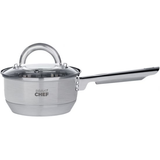 Ківш 1,15л 14см скл.кришка Bravo Chef BC-4001-14