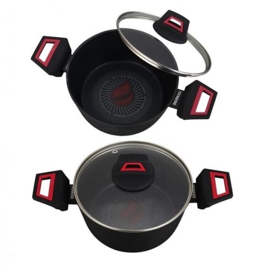 Кастрюля 6,5л антипр.покрытие стк.крышка термоиндикатор EB-13097