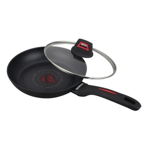 Сковорода 20см антипр.покрытие стк.крышка термоиндикатор EB-13081