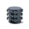 Набор емкостей для специй на круглой подставке 12шт Black MR-1725