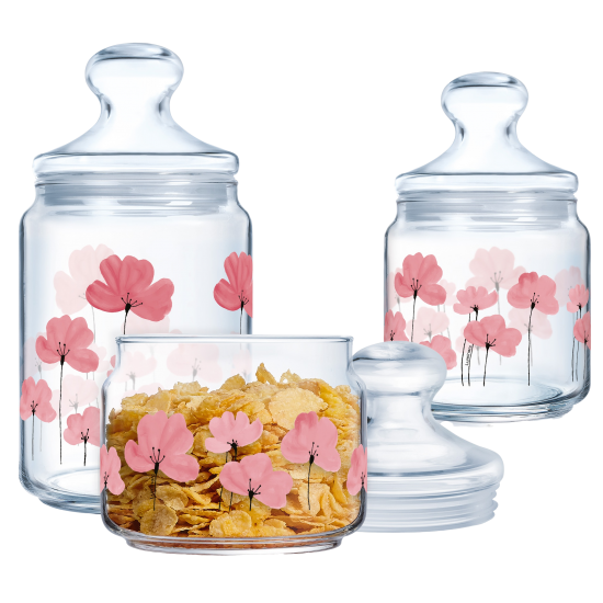 Набір банок Luminarc Club Floralis, 3х0.5, 0.75, 1 л X1081