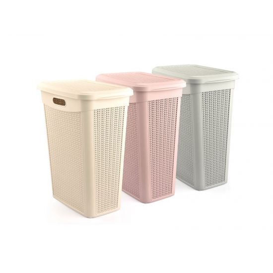 Кошик з кришкою 43л 46*29*55см Slim В'язка слонова кістка M-175