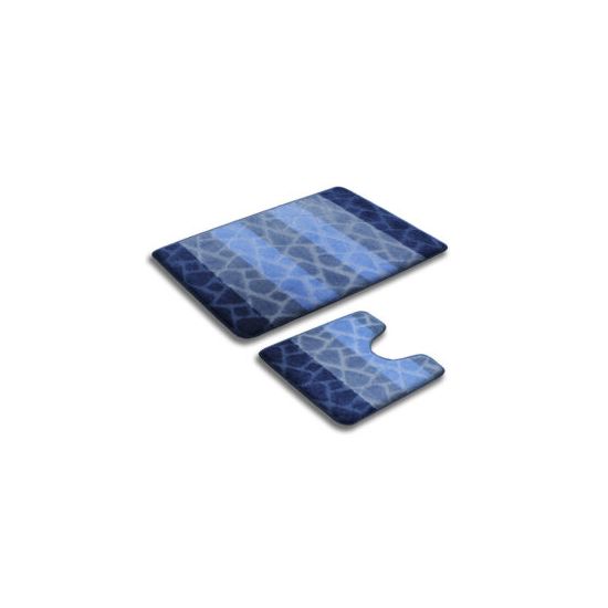 Набор ковриков для ванной Vonaldi Standart 02219, голубой (60×100 см + 60×50 см)