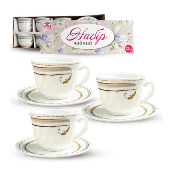 Набір чайний 12-пр. 190мл бл.14см Gold 30055-230305