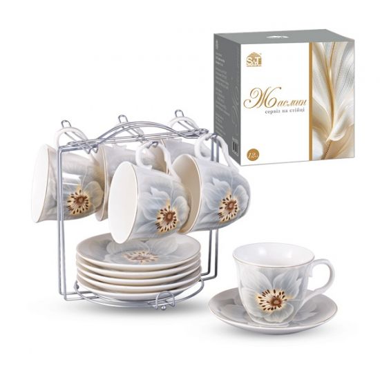 Набір чайний 12-пр. 230мл бл.14см на підставці Жасмин 15231