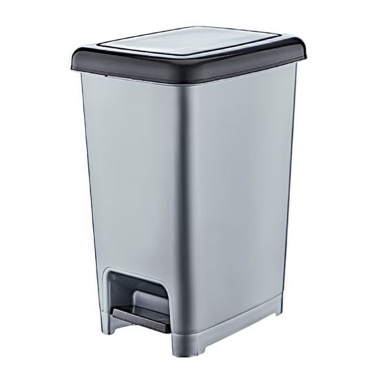 Відро для сміття 40л з педаллю Slim сірий 01044