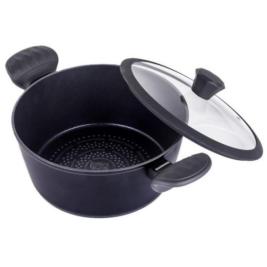 Кастрюля 5,1л антипр.бриллиантовое покрытие стк.крышка EB-3487