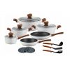 Набор посуды 15-пр. антипр.покрытие мрамор EB-5622