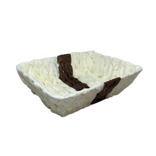 Корзина для фруктов 26*20*7,5см прямоугольная белая/коричневая Helios 7355