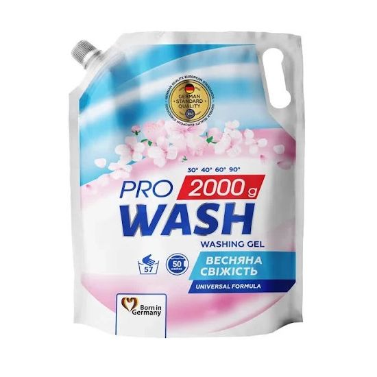 Гель для стирки Pro Wash 2000мл Весенняя свежесть Doypack 000976