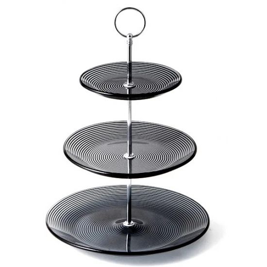Блюдо 3-х рівневе 15см 20см 25см Viva Monaco Black S3020T/S3